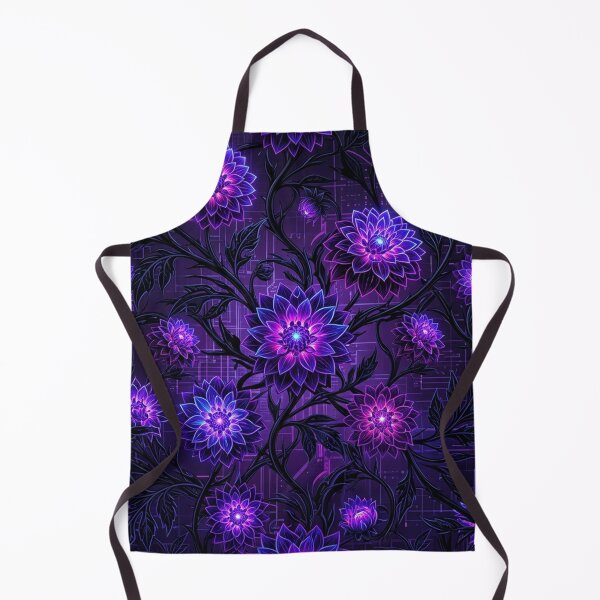 Item preview, Glowing Neon Purple Floral Botanical Pattern designed and sold by Owcomm.