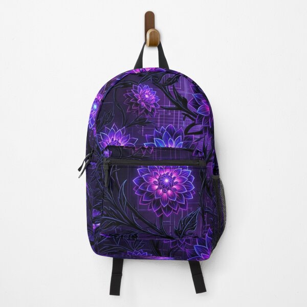 Item preview, Glowing Neon Purple Floral Botanical Pattern designed and sold by Owcomm.