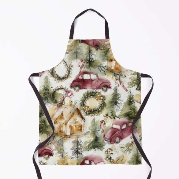 Item preview, Vintage Christmas Village Watercolor Pattern designed and sold by Dream Bloom Gallery.