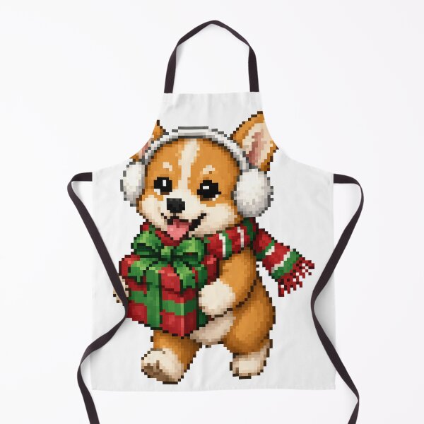 Item preview, Corgi Christmas Gift Pixel Art designed and sold by PopDigital.