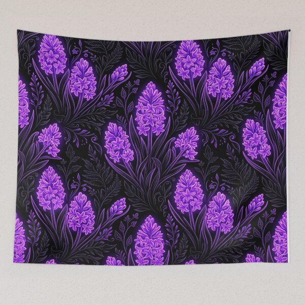 Item preview, Glowing Purple Hyacinth Floral Seamless Pattern designed and sold by Owcomm.