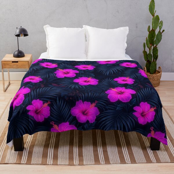 Item preview, Neon Pink Hibiscus Tropical Leaf Pattern designed and sold by Owcomm.