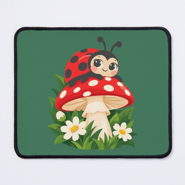 Item preview, Cute Ladybug Red Mushroom Cottagecore Garden designed and sold by karamram.