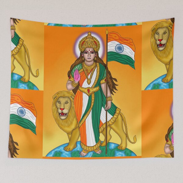 Item preview, Goddess Bharatmata Digital Drawing | Mother India Patriotic Artwork designed and sold by Harshit_Digital_Arts.