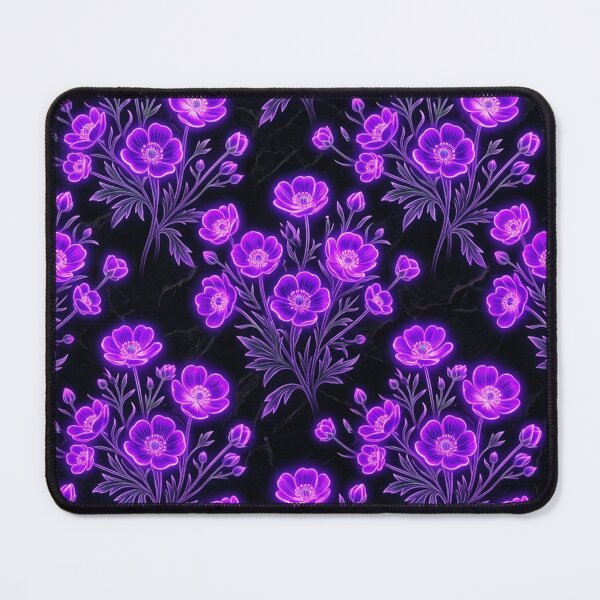 Item preview, Glowing Purple Neon Floral Botanical Pattern designed and sold by Owcomm.