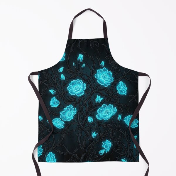 Item preview, Glowing Neon Cyan Roses Thorns Pattern designed and sold by Owcomm.
