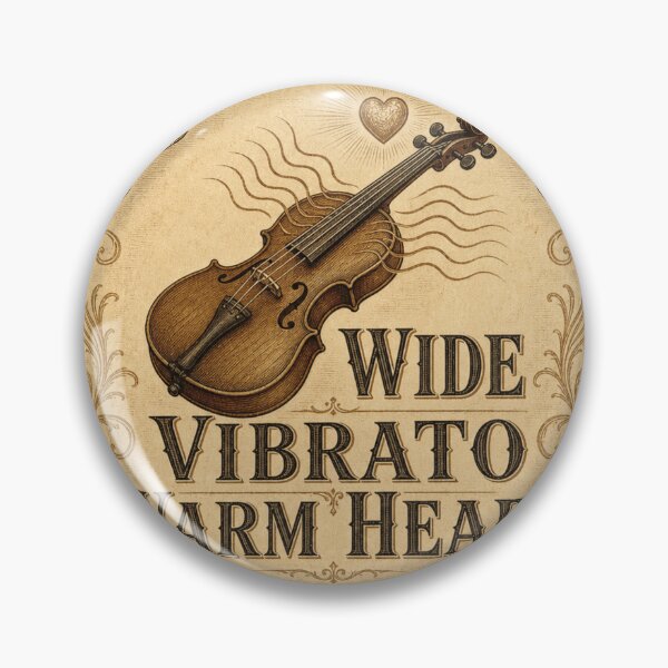 Item preview, Wide Vibrato Warm Heart Violist Badge designed and sold by BoosterShop.