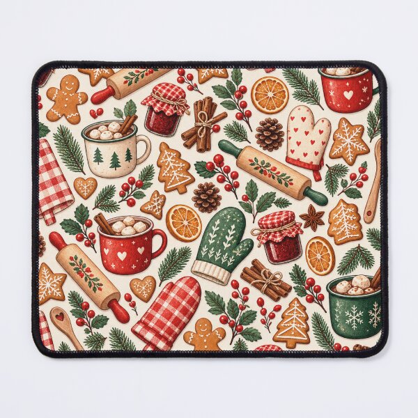 Item preview, Retro Winter Kitchen Christmas Baking Pattern designed and sold by Glottopia.