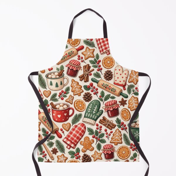 Item preview, Retro Winter Kitchen Christmas Baking Pattern designed and sold by Glottopia.