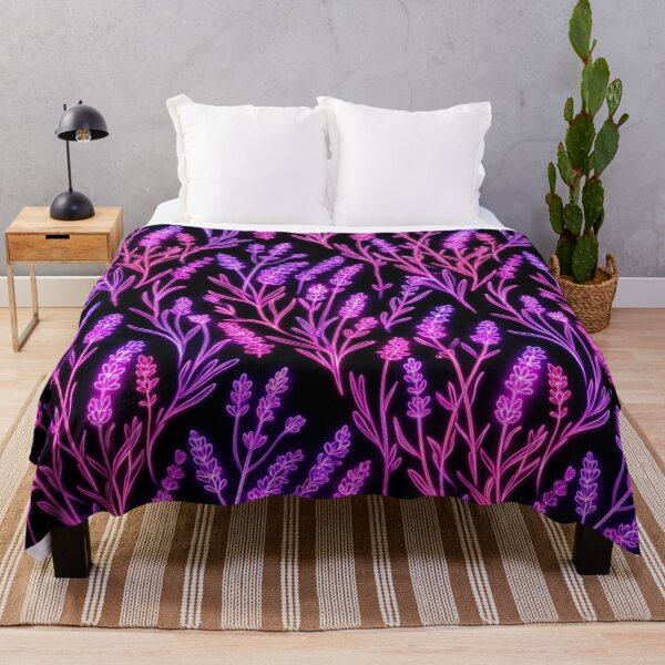 Item preview, Glowing Neon Pink Lavender Flower Pattern designed and sold by Owcomm.