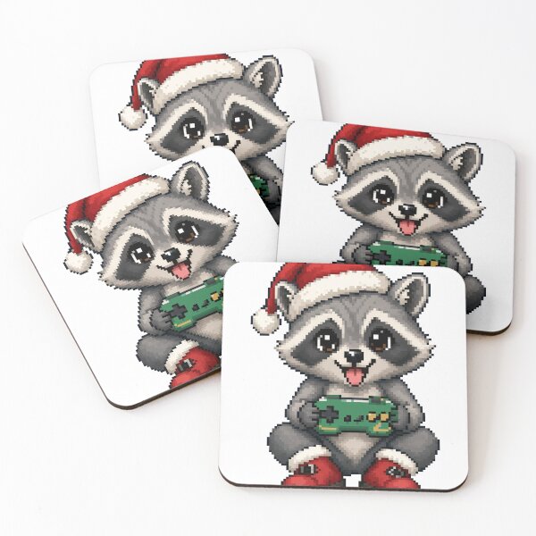 Item preview, Raccoon Gamer Santa Hat Christmas designed and sold by PopDigital.