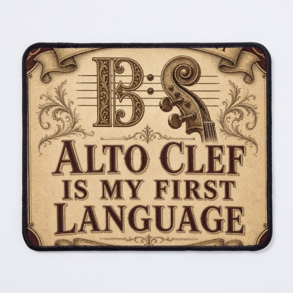 Item preview, Alto Clef Is My First Language Alto Clef Viola Badge designed and sold by BoosterShop.