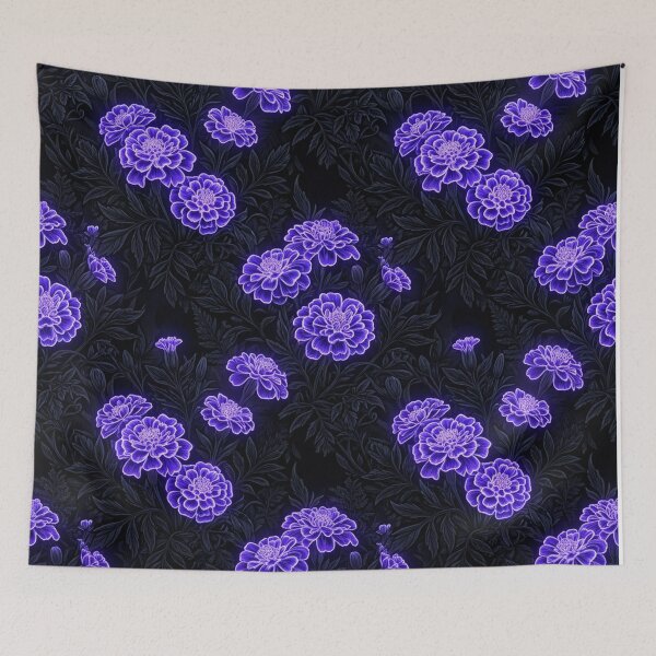 Item preview, Glowing Purple Neon Floral Seamless Pattern    designed and sold by Owcomm.