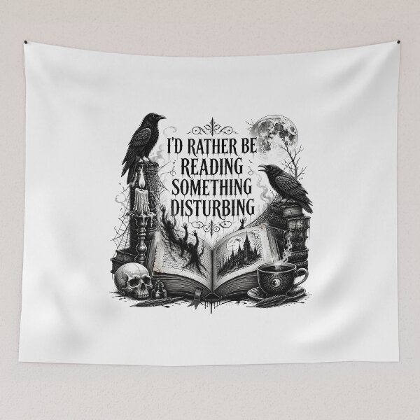 Item preview, I'd Rather Be Reading Something Disturbing – Gothic Reader Halloween Book Lover Humor designed and sold by CuteDesignables.
