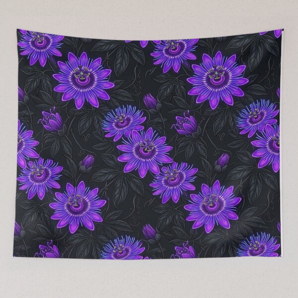 Item preview, Vibrant Purple Passion Flower Floral Pattern designed and sold by Owcomm.