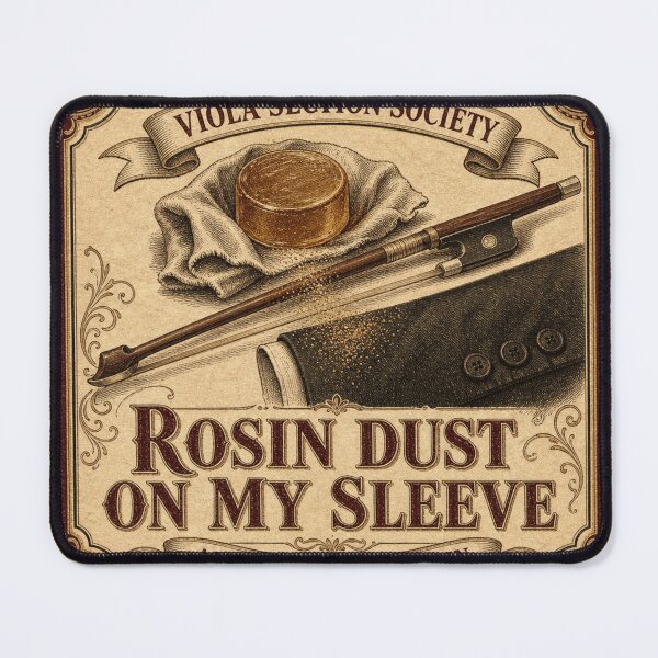 Item preview, Rosin Dust On My Sleeve String Player Badge designed and sold by BoosterShop.
