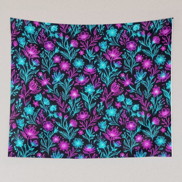 Item preview, Glowing Neon Floral Botanical Seamless Pattern designed and sold by Owcomm.