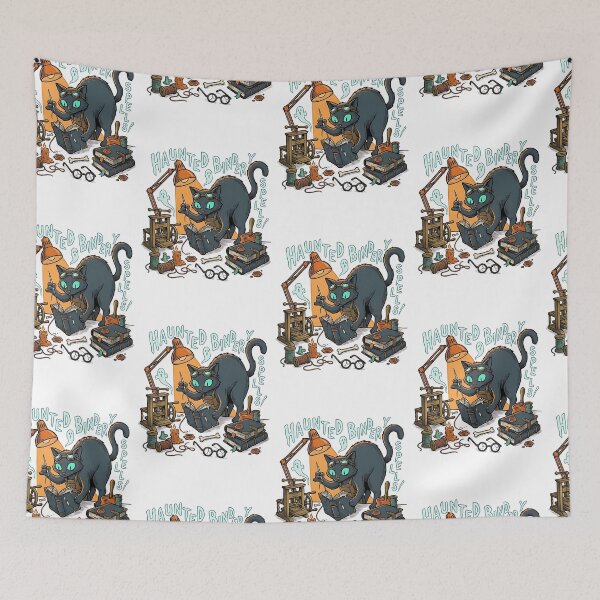 Item preview, Black Cat Haunted Bookbinder designed and sold by PictoVibe.