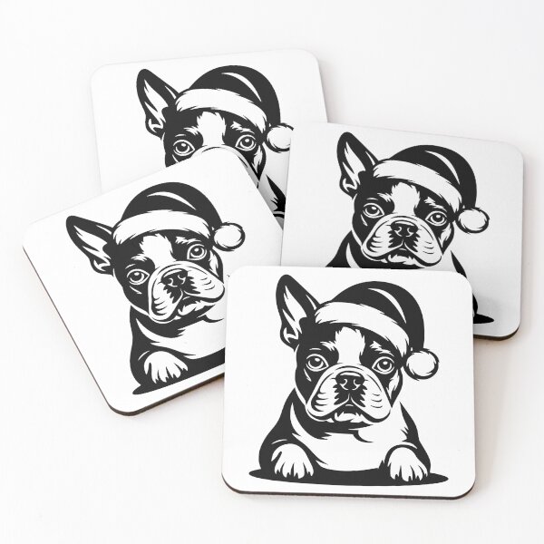 Item preview, Boston Terrier in Santa Hat designed and sold by theartfulaspie.