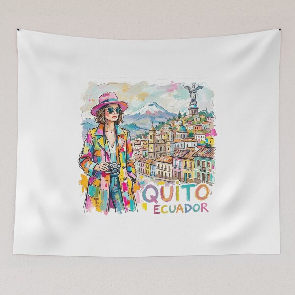 Item preview, Colorful Quito Ecuador Travel Illustration designed and sold by EdwinkOne.
