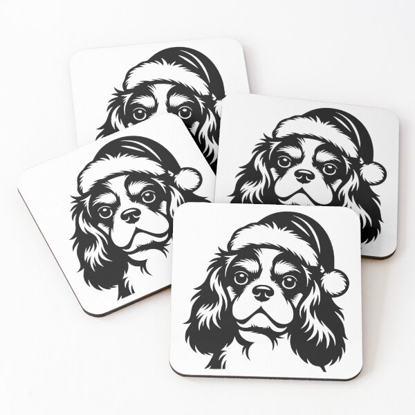 Item preview, Cavalier King Charles Spaniel in Santa Hat designed and sold by theartfulaspie.