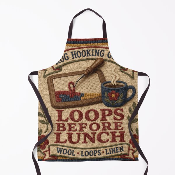 Item preview, Loops Before Lunch Rug Hooking Guild Badge designed and sold by BoosterShop.