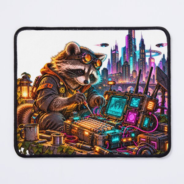 Item preview, Cyberdeck Raccoon Hacker in Neon City designed and sold by Drip stamp.