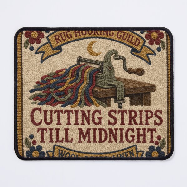 Item preview, Cutting Strips Till Midnight Wool Strips Badge designed and sold by BoosterShop.