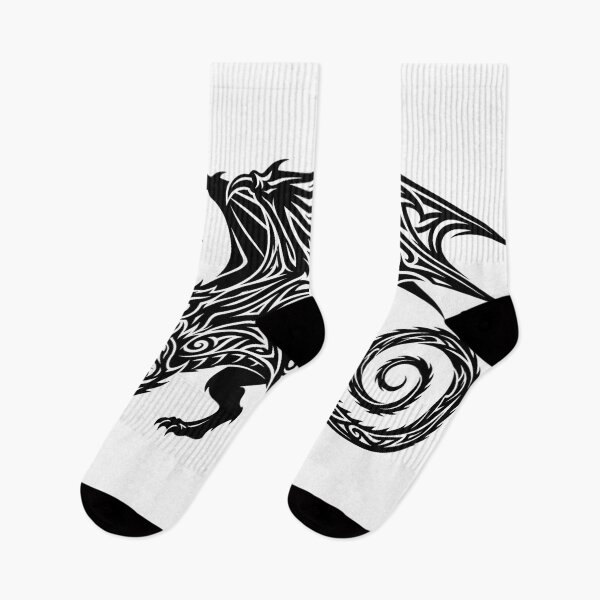 Item preview, Tribal Dragon Side View – Black Winged Dragon Celtic Tattoo Art designed and sold by DragonSerpent Ink.