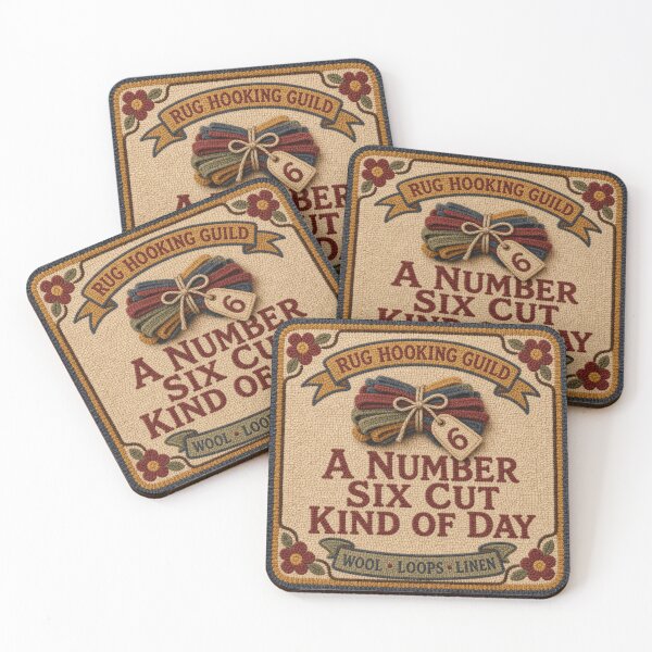 Item preview, A Number Six Cut Kind Of Day Rug Hooking Gift Badge designed and sold by BoosterShop.