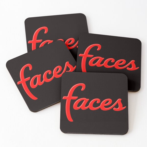 Item preview, Faces Retro Script Red White Outline Black Background designed and sold by Millle-Feuye.