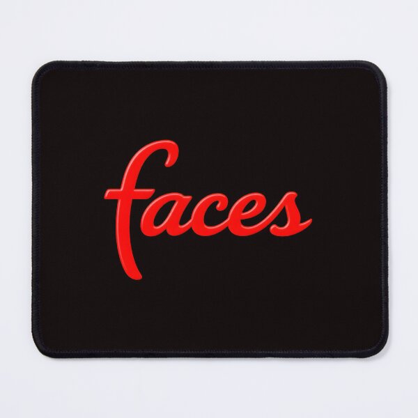Item preview, Faces Retro Script Red White Outline Black Background designed and sold by Millle-Feuye.