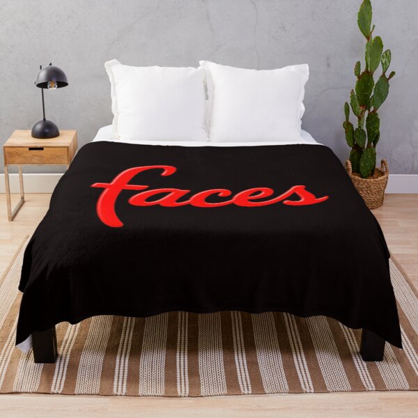 Item preview, Faces Retro Script Red White Outline Black Background designed and sold by Millle-Feuye.