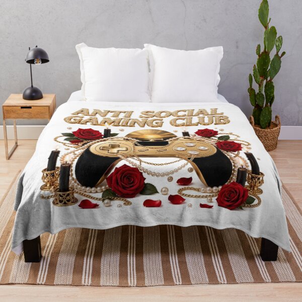 Item preview, Anti Social Gaming Club Red Rose Gold Gothic designed and sold by ChotipahArt.
