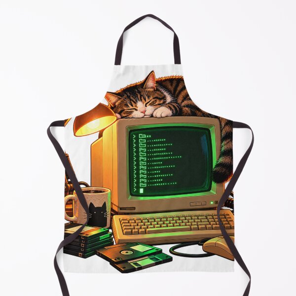 Item preview, Sleeping Tabby Cat on Retro CRT Computer designed and sold by Drip stamp.