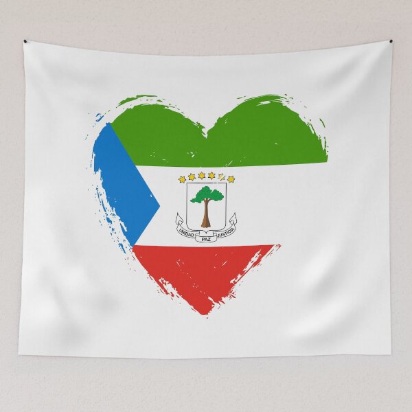 Item preview, Distressed Equatorial Guinea Flag Heart GQ designed and sold by shitpostee.