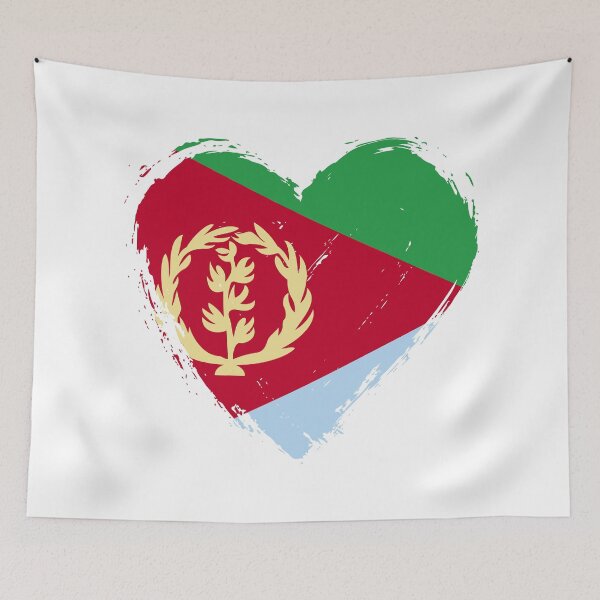 Item preview, Distressed Eritrea Flag Heart ER designed and sold by shitpostee.