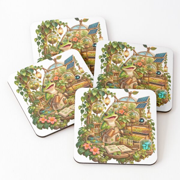 Item preview, Solarpunk Frog Botanist in Mini Greenhouse designed and sold by Drip stamp.