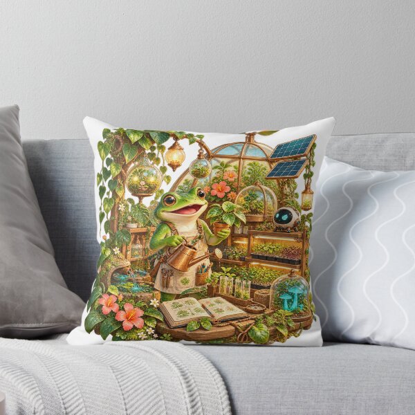 Item preview, Solarpunk Frog Botanist in Mini Greenhouse designed and sold by Drip stamp.