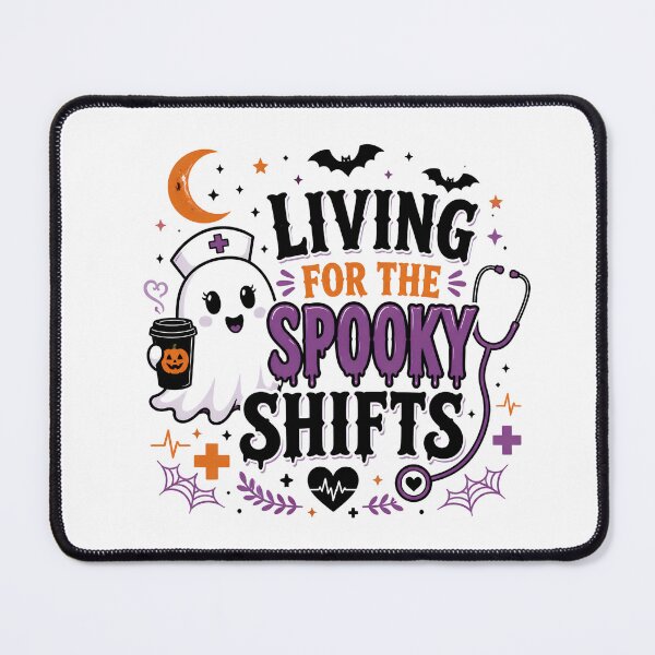 Item preview, Living for the Spooky Shifts – Neurospicy Nurse Halloween Humor designed and sold by CuteDesignables.