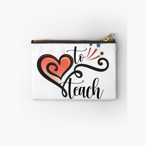 Item preview, To Teach Cute Coral Heart School Teacher Graphic designed and sold by AXENT Designs.