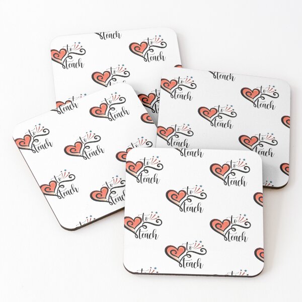 Item preview, To Teach Cute Coral Heart School Teacher Graphic designed and sold by AXENT Designs.