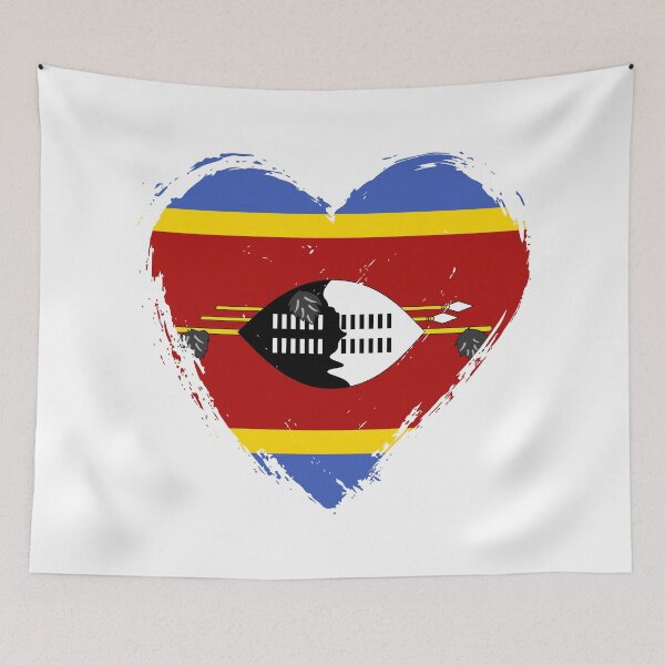 Item preview, Distressed Eswatini Flag Heart SZ designed and sold by shitpostee.