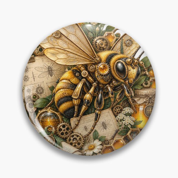 Item preview, Steampunk Mechanical Honeybee with Brass Gears designed and sold by Drip stamp.
