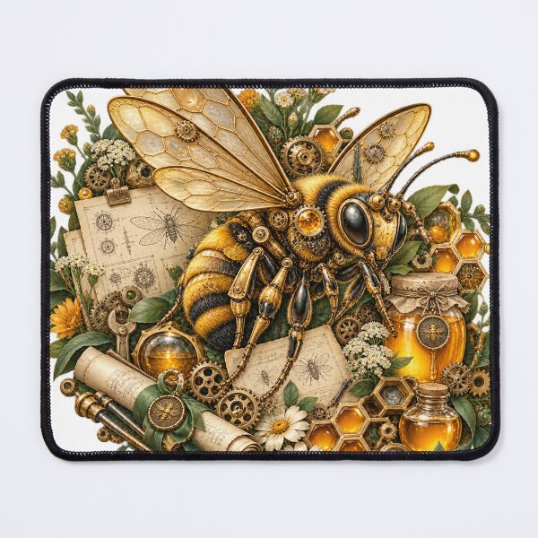 Item preview, Steampunk Mechanical Honeybee with Brass Gears designed and sold by Drip stamp.