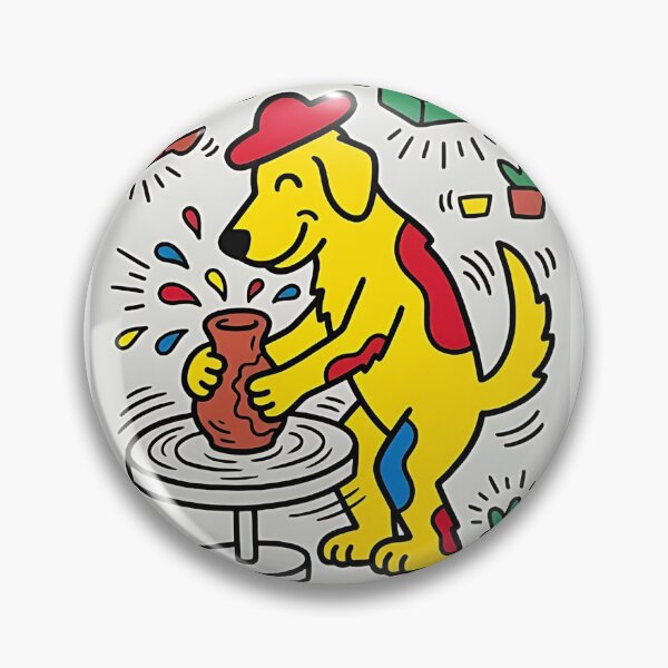 Item preview, Golden Retriever Pottery Artist designed and sold by PictoVibe.