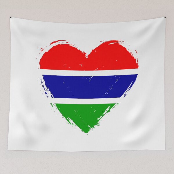 Item preview, Distressed Gambia Flag Heart GM designed and sold by shitpostee.