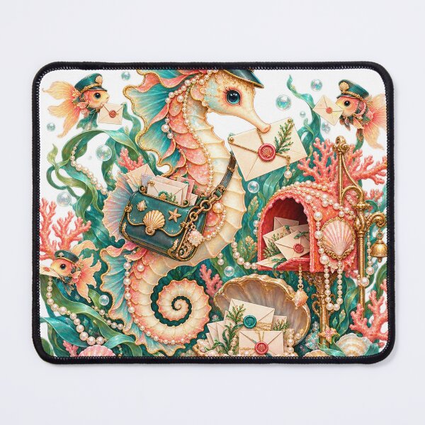 Item preview, Whimsical Seahorse Underwater Mail Carrier designed and sold by Drip stamp.