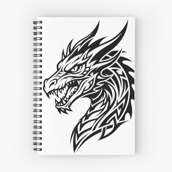 Item preview, Tribal Dragon Head Logo Design – Clean Black Dragon Mascot Tattoo Art designed and sold by DragonSerpent Ink.