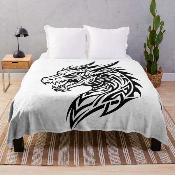 Item preview, Tribal Dragon Head Logo Design – Clean Black Dragon Mascot Tattoo Art designed and sold by DragonSerpent Ink.